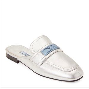 Prada flat mule with logo